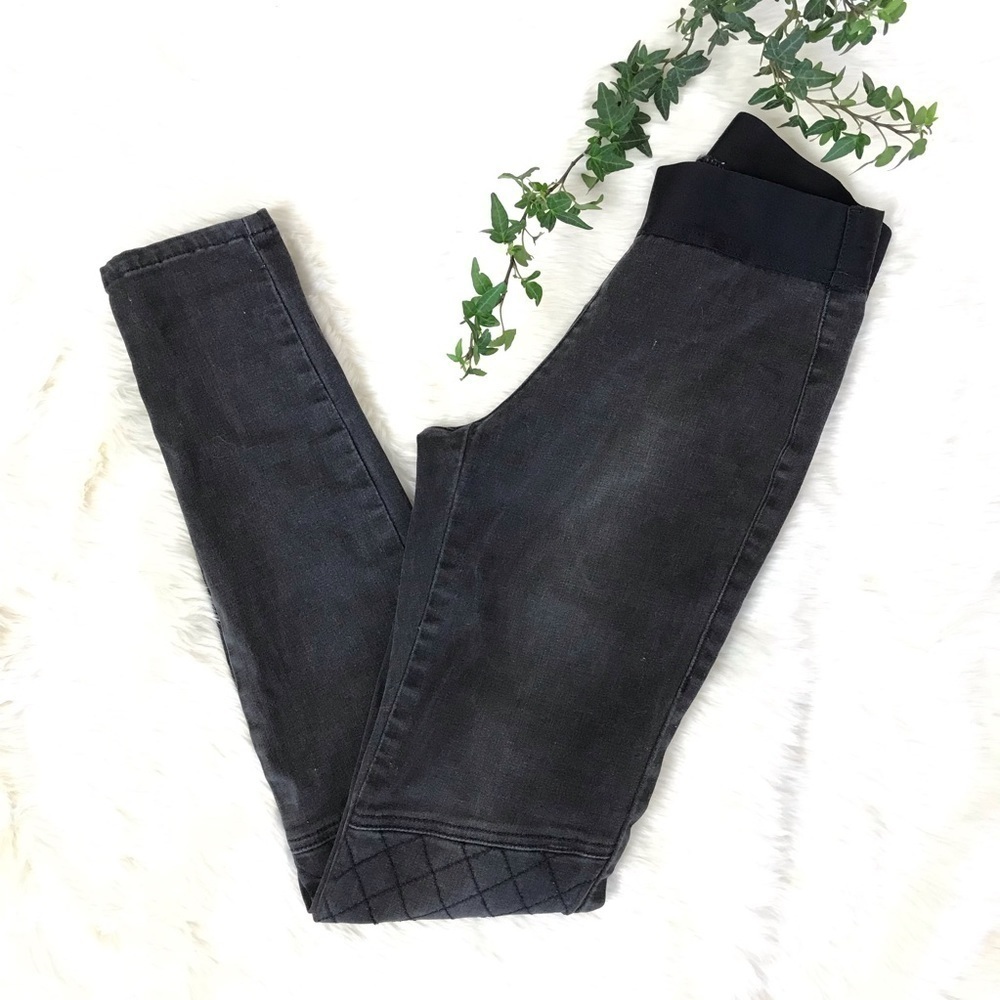 Cabi 516 Black Skinny Zip Moto Jeggings Jeans 0